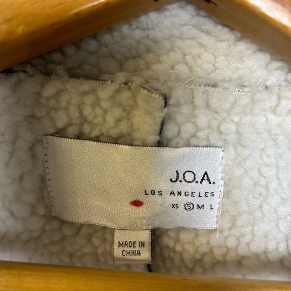 J.O.A Los Angeles Sherpa Denim Full Zip Long Sleeve Blue Jacket Size S - Picture 9 of 11